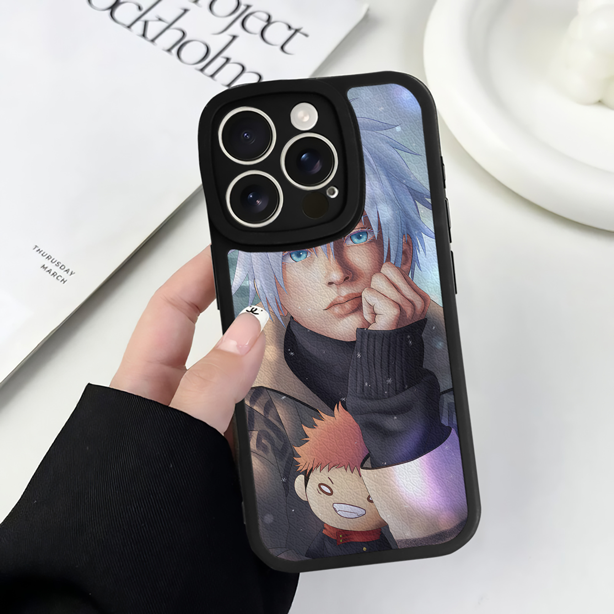 （画像用） 呪術廻戦 Jujutsu Kaisen 【iPhone 16シリーズ対応】シリコンスマホケース（レザー調） 材質：シリコン